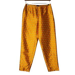 Kenzo Pants Size 40 US 10 Orange Floral High Rise Straight Leg Avant Garde